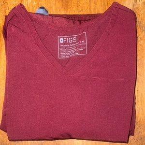 XL TALL Maroon Figs Scrub Set